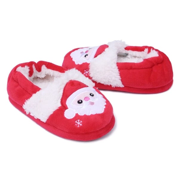 Toddler Tofflor Vinter Plysch Varm Cartoon Santa Claus Deer Julklappar auburn 7-8 toddler