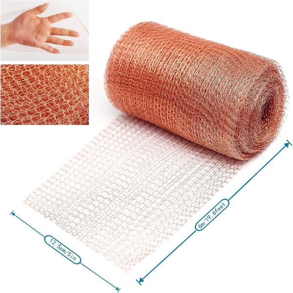 Högkvalitativt gnagarmesh 100 % koppar snigelresistent snigel stickat kopparmesh för inomhusträdgård (6 meter)