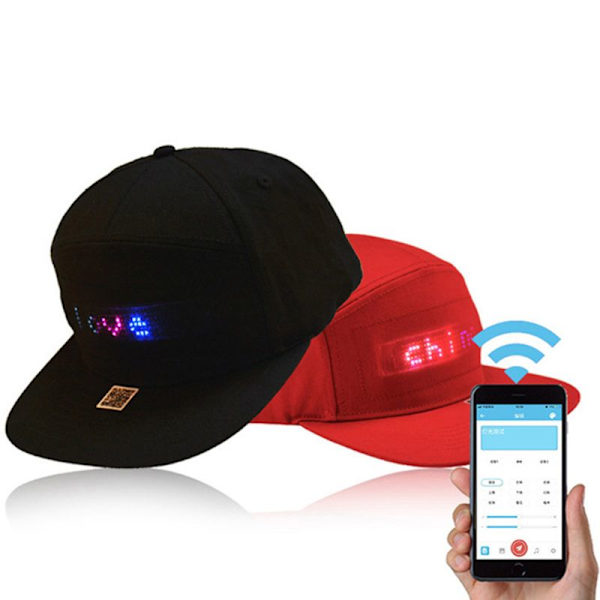 Unisex Bluetooth LED Mobiltelefon APP Styrd basebollhatt red 26*20*11cm