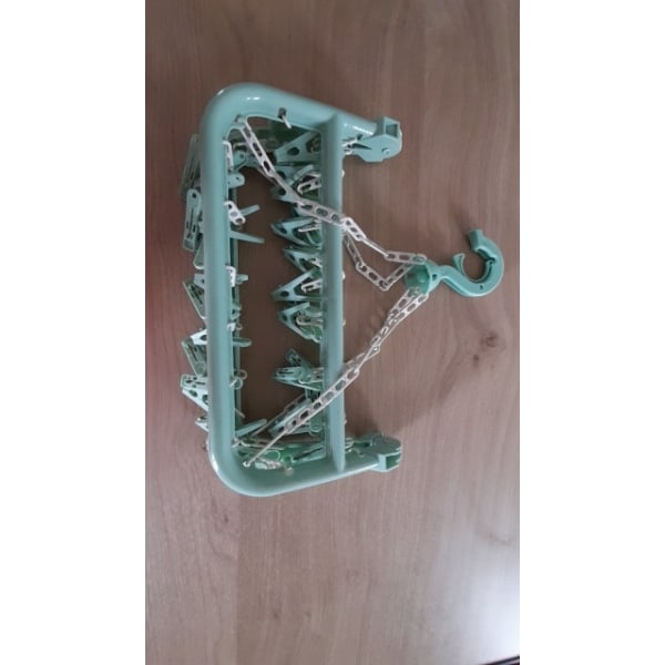 32 Clips Vikbara strumpor Underkläder Torkställ i plast green