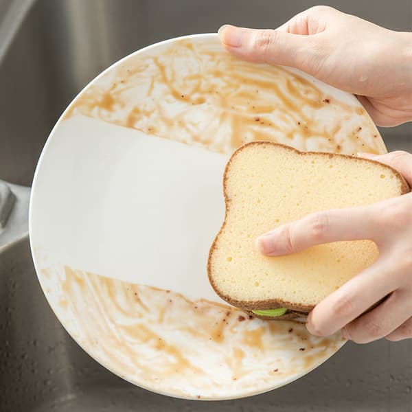 Kreativ rostat brödform tvättskål kökssvamp 2pcs
