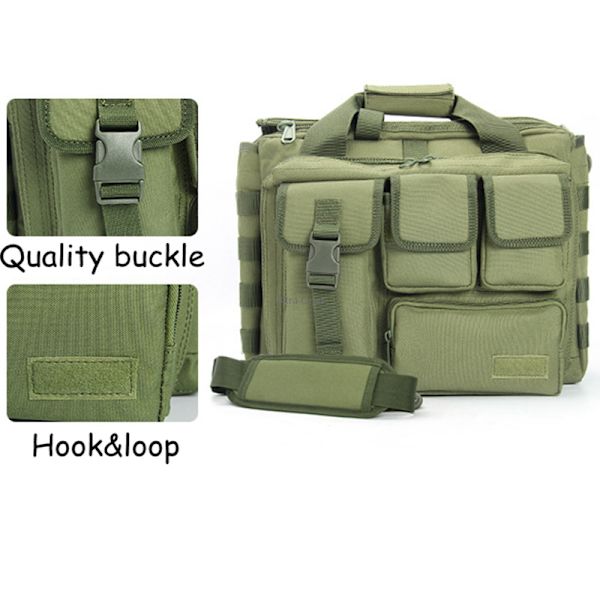 Militär taktisk handväska för bärbar dator khaki 35*30*15cm