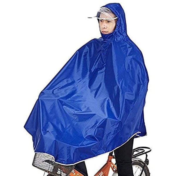 Utomhus regnponcho vattentät lätt regnjacka poncho med Blau