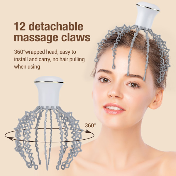 Hoved Elektrisk Klo Hovedbund Massager Stress Relief Terapeutisk Hoved Magnet Fysioterapi Sundhedspleje no remote control