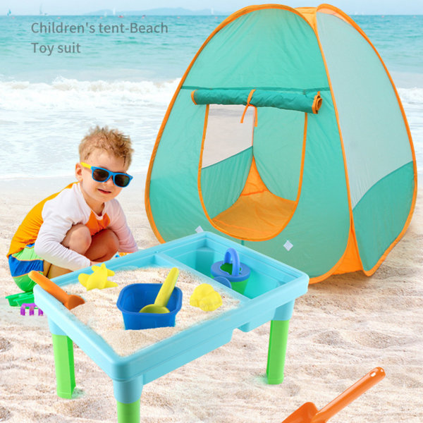 Baby Beach Lek Tält Toddler Leksaker Set green 77*77*88cm