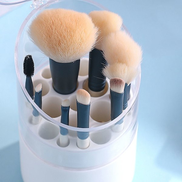 Støvtæt makeupbørstespand Øjenbrynsblyant Kosmetisk opbevaring white 20*9cm