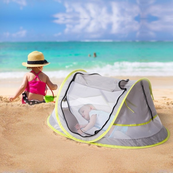 Bærbart baby strandtelt UPF 50+ Sun Shelter gray 108*51*65cm