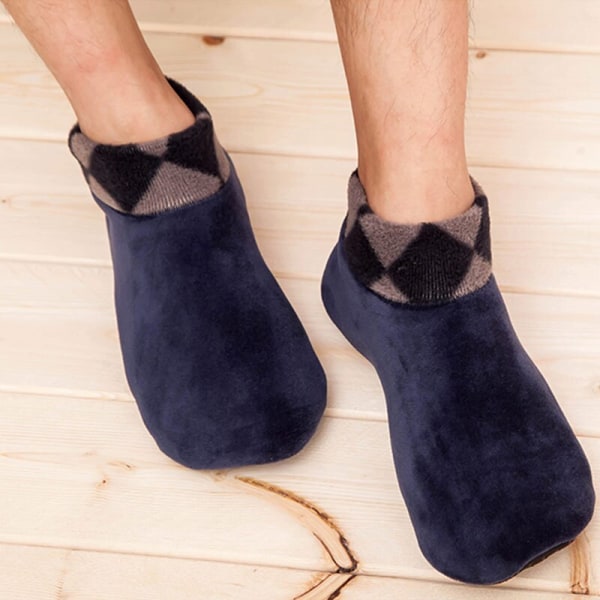 Män Kvinnor Tjocka Vinter Varma strumpor Halkfria inomhusgolv Mjuk Casual Slipper Strumpor Red Female