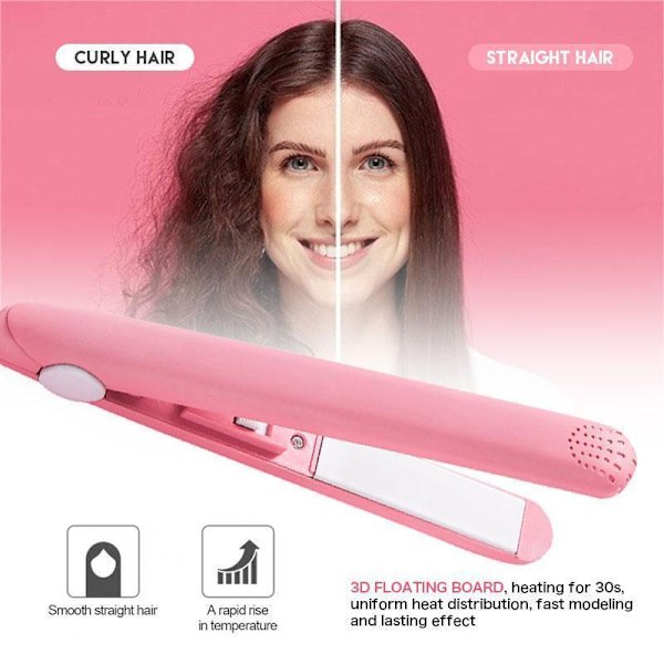 Bærbar keramisk mini krøllemaskine pink 16.5CM×8.5CM×4.5CM