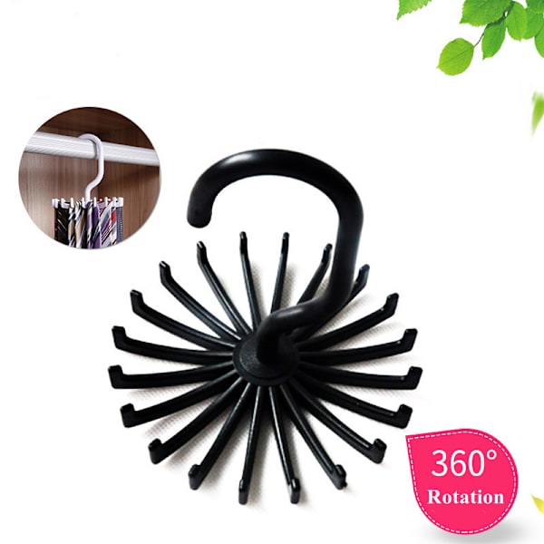 360 Rotate Tie Hanger Plast Portable Tie Rack white 11X3.8X11CM
