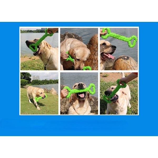 Pet Dog Chew Toys Pull Ring Bone Bite Resistant yellow 33*12cm