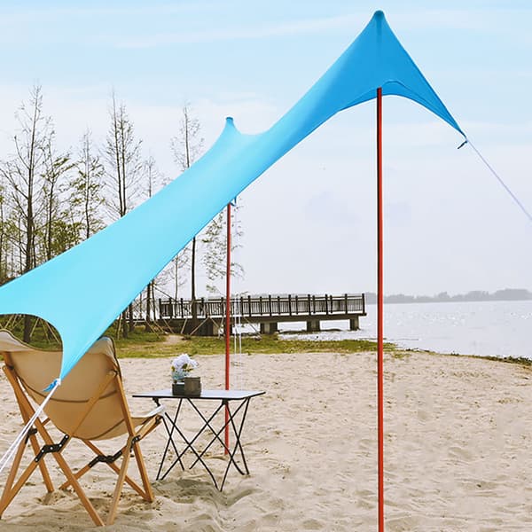 Campingtilbehør Sammenfoldelig udendørs teltstang Strandstang Silver 170CM-2PCS/1Set