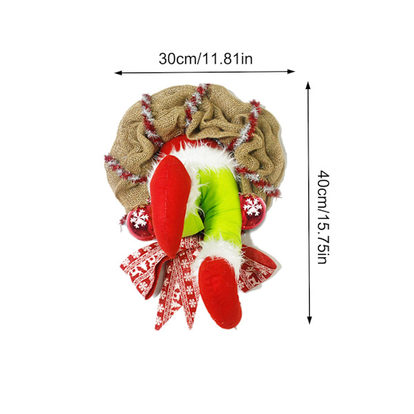 Christmas Burlap Design Hem Ytterdörr Elf Ben Kransbåge colorful large