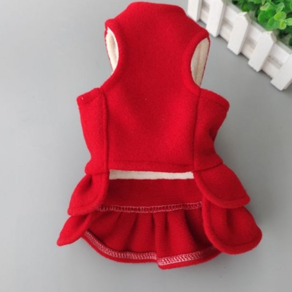 Pet Christmas Coat Tøj Kjole Xmas Dress Rød uldnederdel red medium