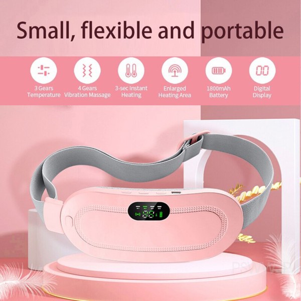 Elektrisk Ladies Dysmenorrhea Relief Uppvärmd bälte Massager pink