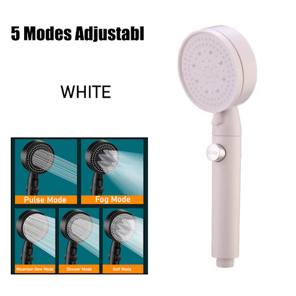 Multifunktions håndholdt vandbesparende regnbruserhoved white 250*90mm