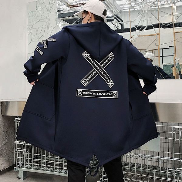 Höst män huvjackor Print Harajuku Windbreaker Ribbon