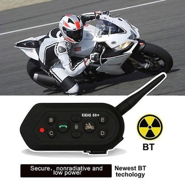 1200M EJEAS E6 Plus Bluetooth Motorcykel Intercom Headset