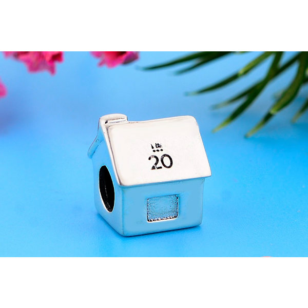 1st 925 Sterling Silver Tiny House Beads,