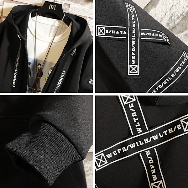 Höst män huvjackor Print Harajuku Windbreaker Ribbon