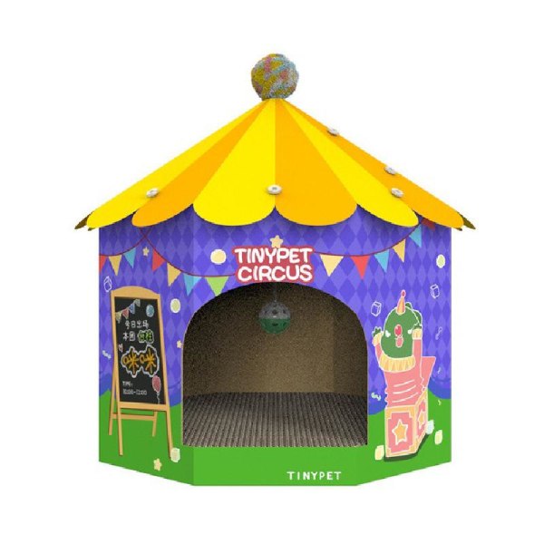 Tecknad Cat Scratcher Circus Cat Nest Grind Claws Cylinder