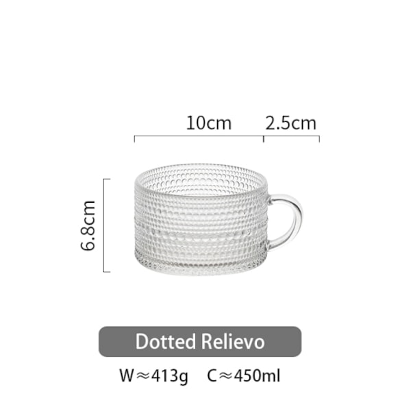 450ml Nordic glasmugg Transparent handgreppskopp för kaffe