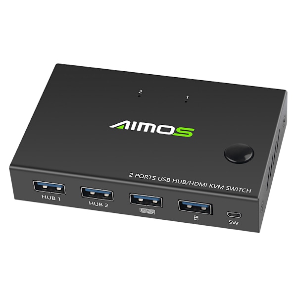 Port KVM Switch Stöd 4K*2K@30Hz USB Switch Splitter för 2