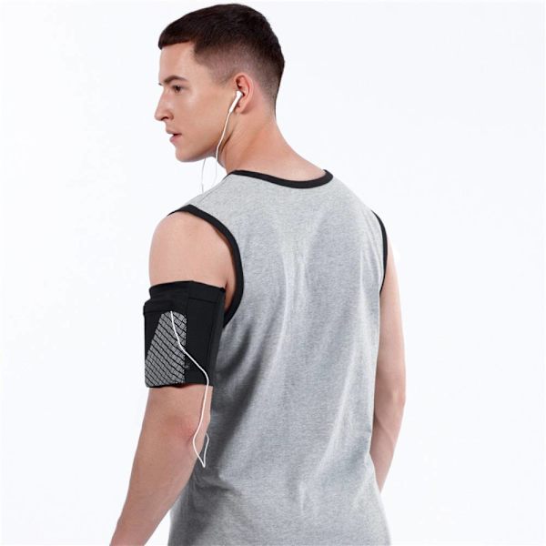 Stor reflekterande sportarmväska, stöldskyddad arm med Black