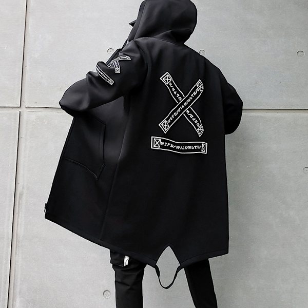 Höst män huvjackor Print Harajuku Windbreaker Ribbon