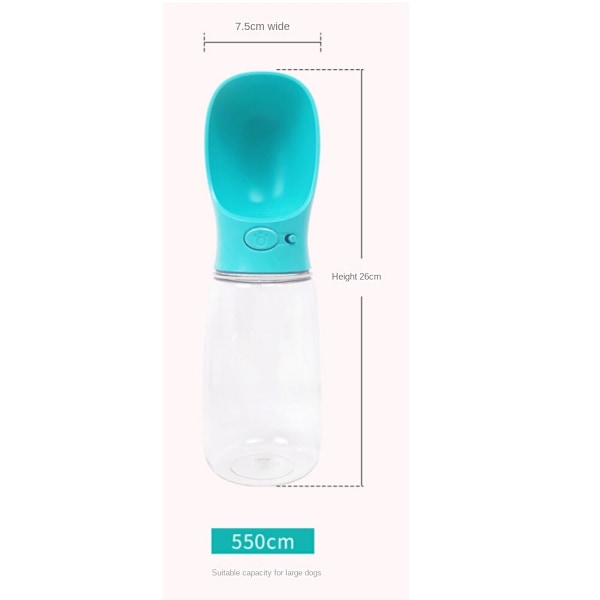550ML plast resekopp för husdjur, vattentät för utomhusresor Blue