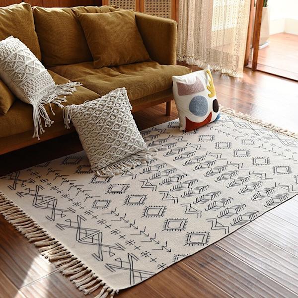 Nordic Cotton Linnematta För Sängbord Vardagsrum 120x180cm