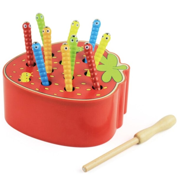 Träleksaker 3D-pussel Träfångst Insekter Worm Game