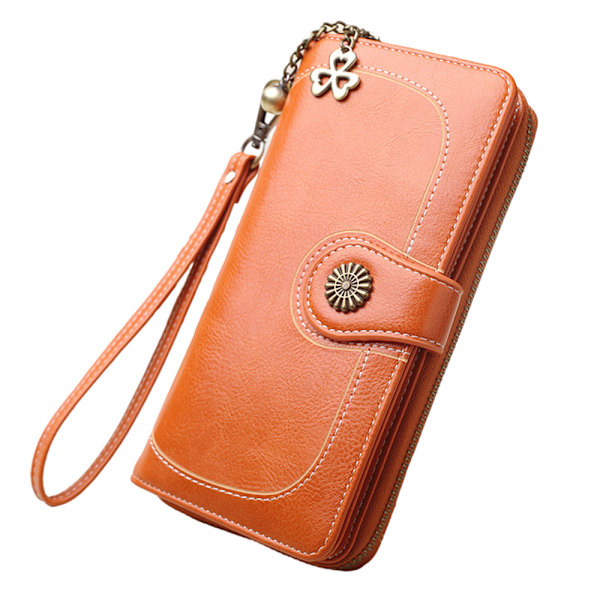 PU Pickup Bag, Multi-card Multi-funktion för småpengar Orange