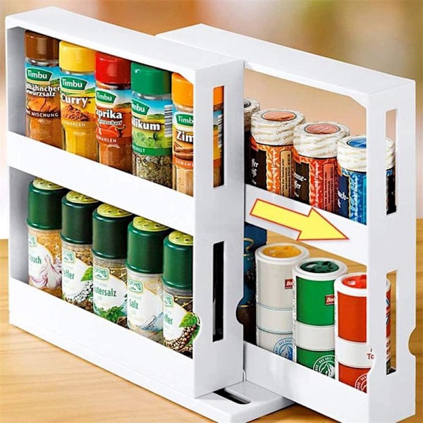 Kök Spice Organizer Rack Multi Roterande förvaring