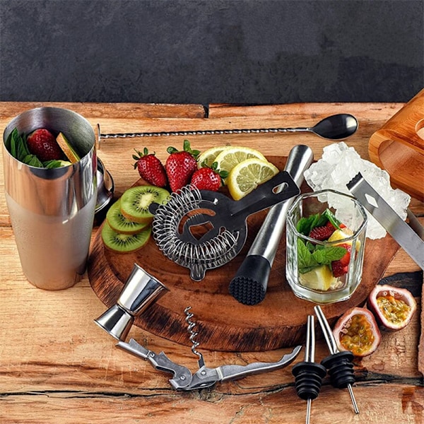 10 delar Cocktail Shaker Set 750ML Kit Bartender Kit Shakers