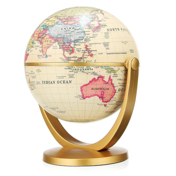 World Globe Earth Ocean Karta Med Roterande Stand Geografi