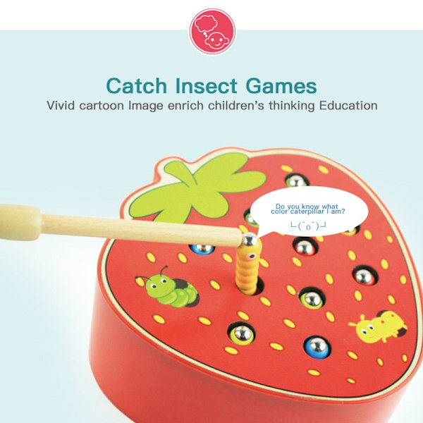 Träleksaker 3D-pussel Träfångst Insekter Worm Game