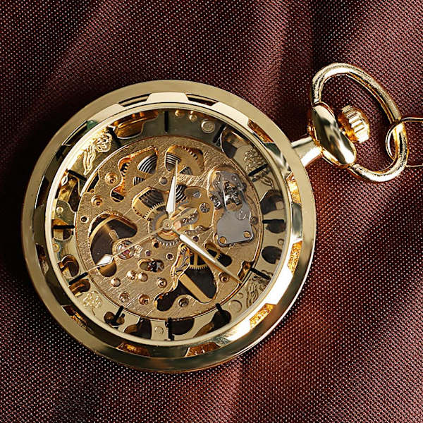 1PC gyllene redskap mekanisk watch med kedja,