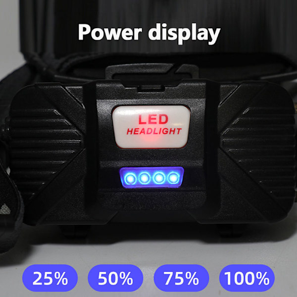 8000LM USB Uppladdningsbar LED Strålkastare 200m Lång Belysning