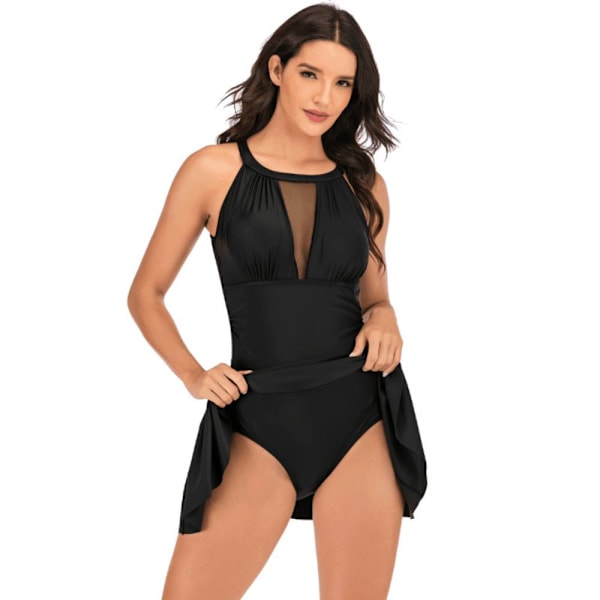 Lace Deep V Bikini, Solid Color Cover Belly Konservativ Red XL