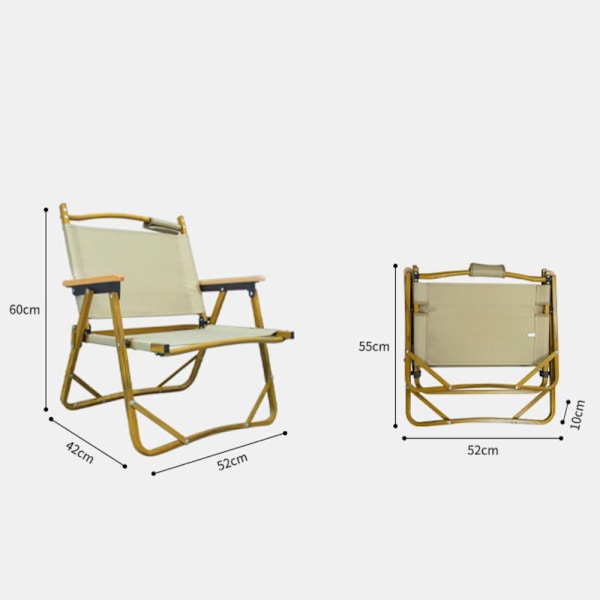 Stol i massivt trä i aluminiumlegering, bärbar utomhus White