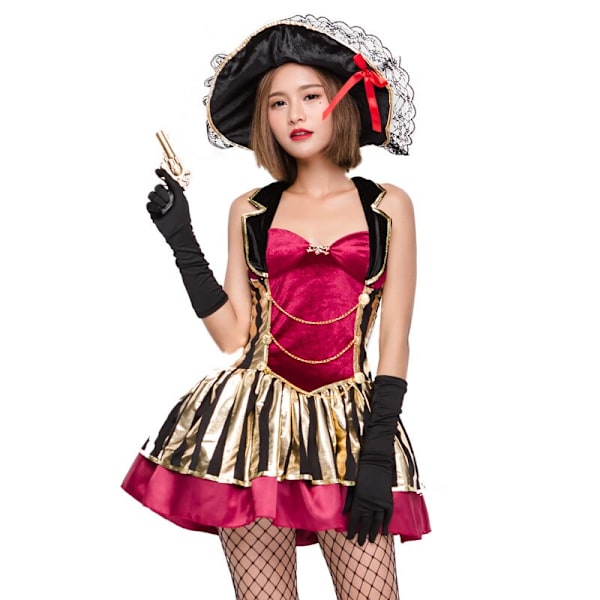 Halloween Kostym Kvinna Cosplay Piratklänning Klänning Kvinna