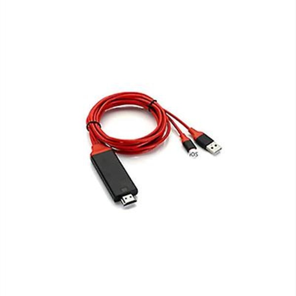 Lightning till HDMI Digital TV AV Adapterkabel 2 m (röd)