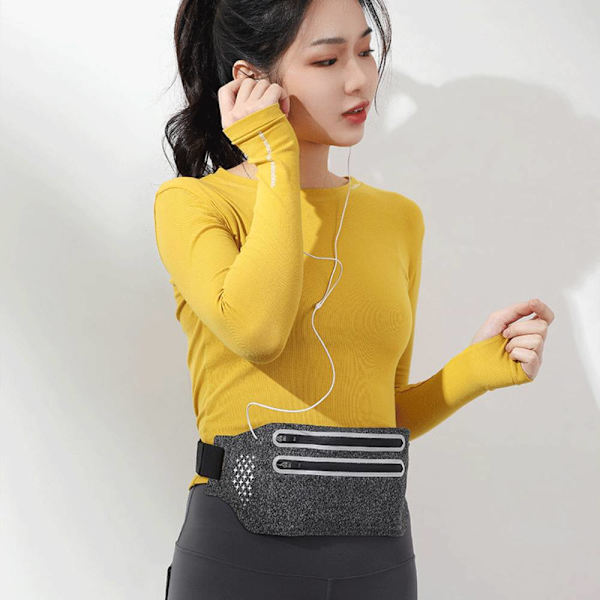 Vattentät Lycra Body Midjeficka, Utomhus dubbel dragkedja Red
