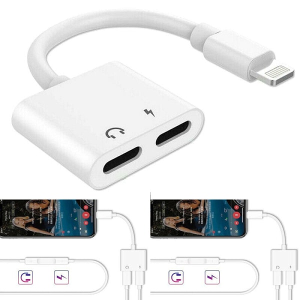 Dubbla adaptrar för iPhone 2 i 1 hörlursladdare för Apple