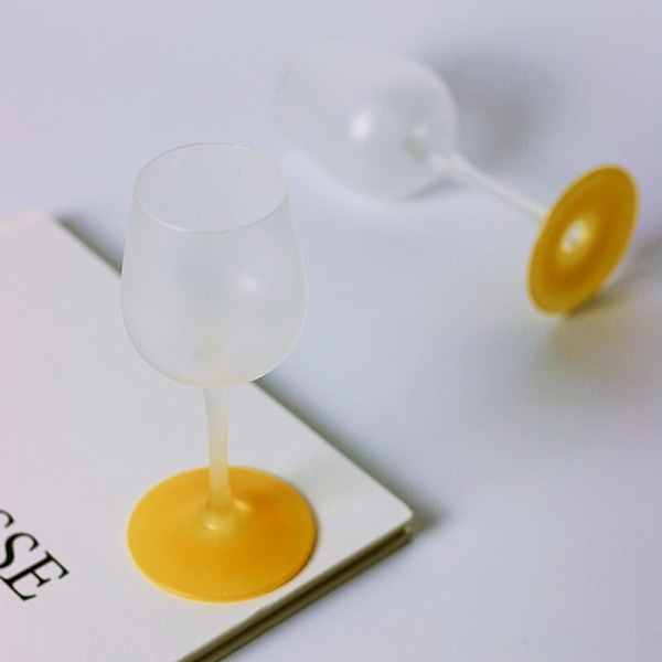 1 ST Vintage Frostad ljusgul glasvinkopp Creative