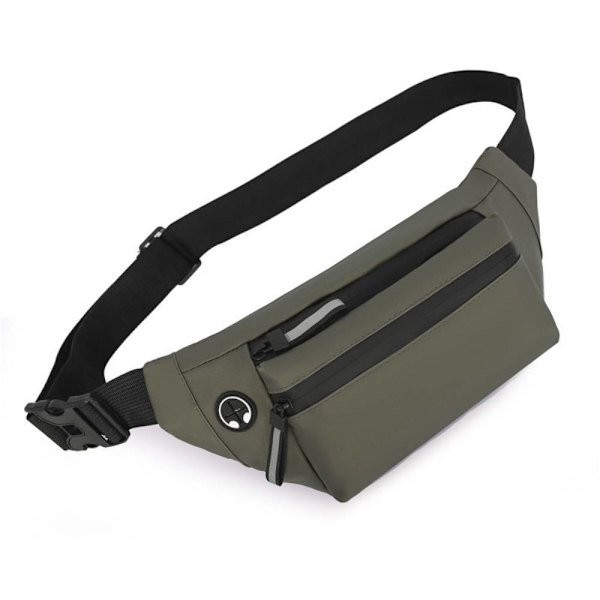 Crossbody-väska för män, tättslutande vattentät utomhus Khaki