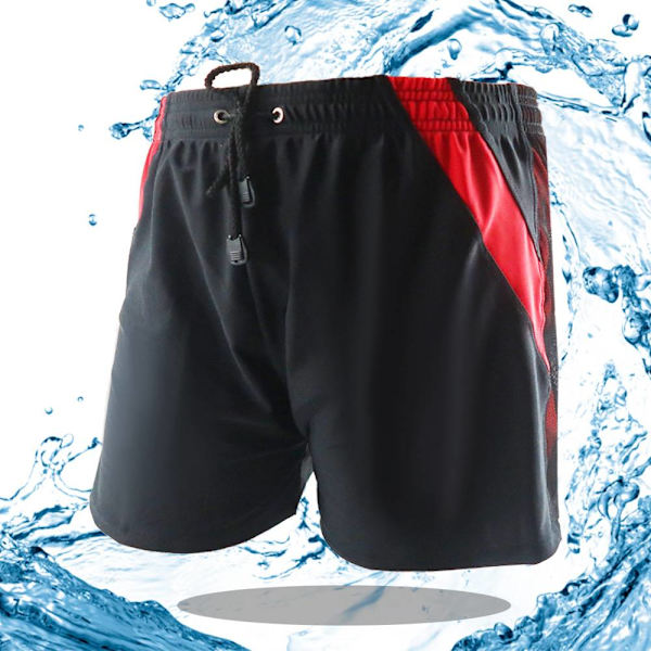 Lösa badbyxor för män i Plusstorlek, Antireflex hög elastisk Red XXXXXL