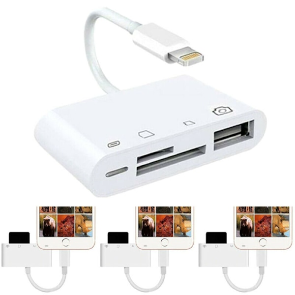 Bärbar 4-i-1 till TF SD-kortläsare Kamera USB OTG-adapter