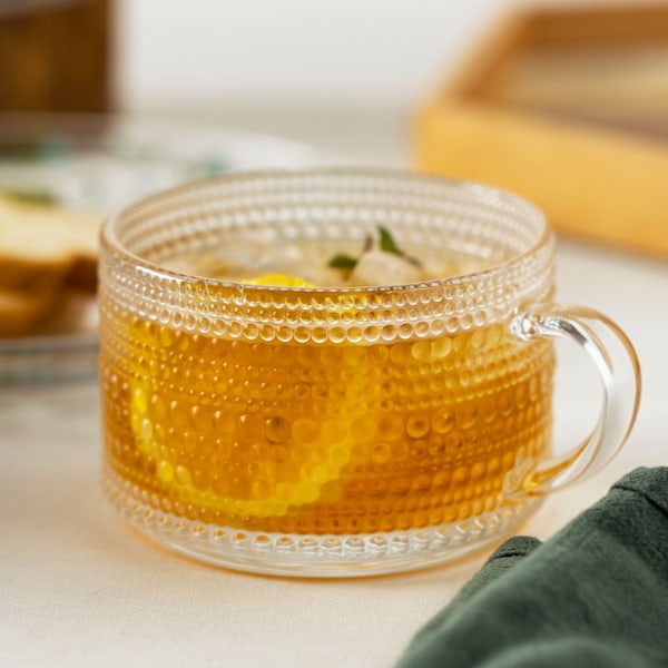 450ml Nordic glasmugg Transparent handgreppskopp för kaffe